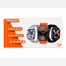 ساعت هوشمند KEQIWEAR مدل KW25MAX با سه عدد بند سیلیکونی